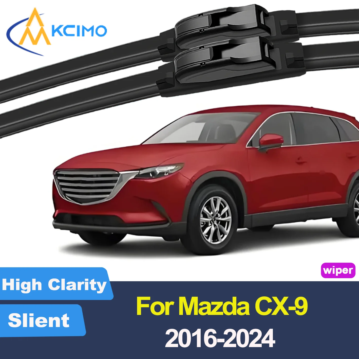 

2PCS New Front Windshield Wiper Blade for Mazda CX-9 TC 2016-2024 Front Windshield Auto Wipers Blade Accessories 2024 2023 2022