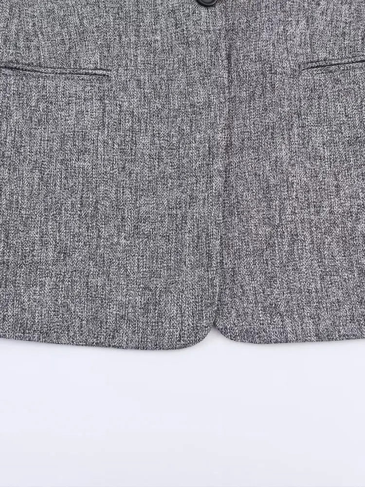 NLZGMSJ Vintage Chic Frauen Blazer Solide Einreiher Langarm Blazer Neue Mode Herbst Winter Büro Dame Blazer