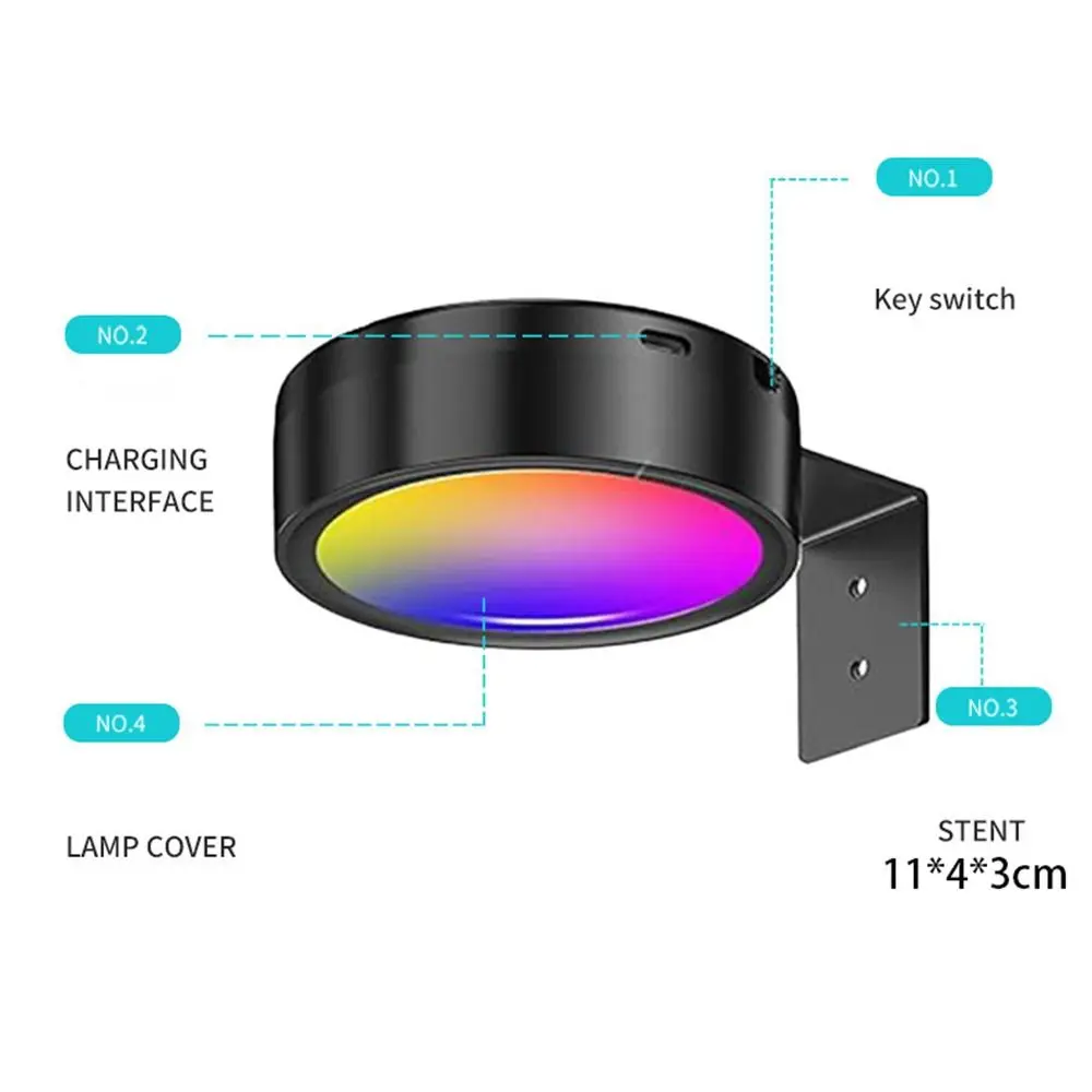 1/2/3Pcs Wall Mounted Magnetic LED Light No-Drill Dimmable LED Wall Lamp Rechargeable Adjustable Timer Wireless Picture Light