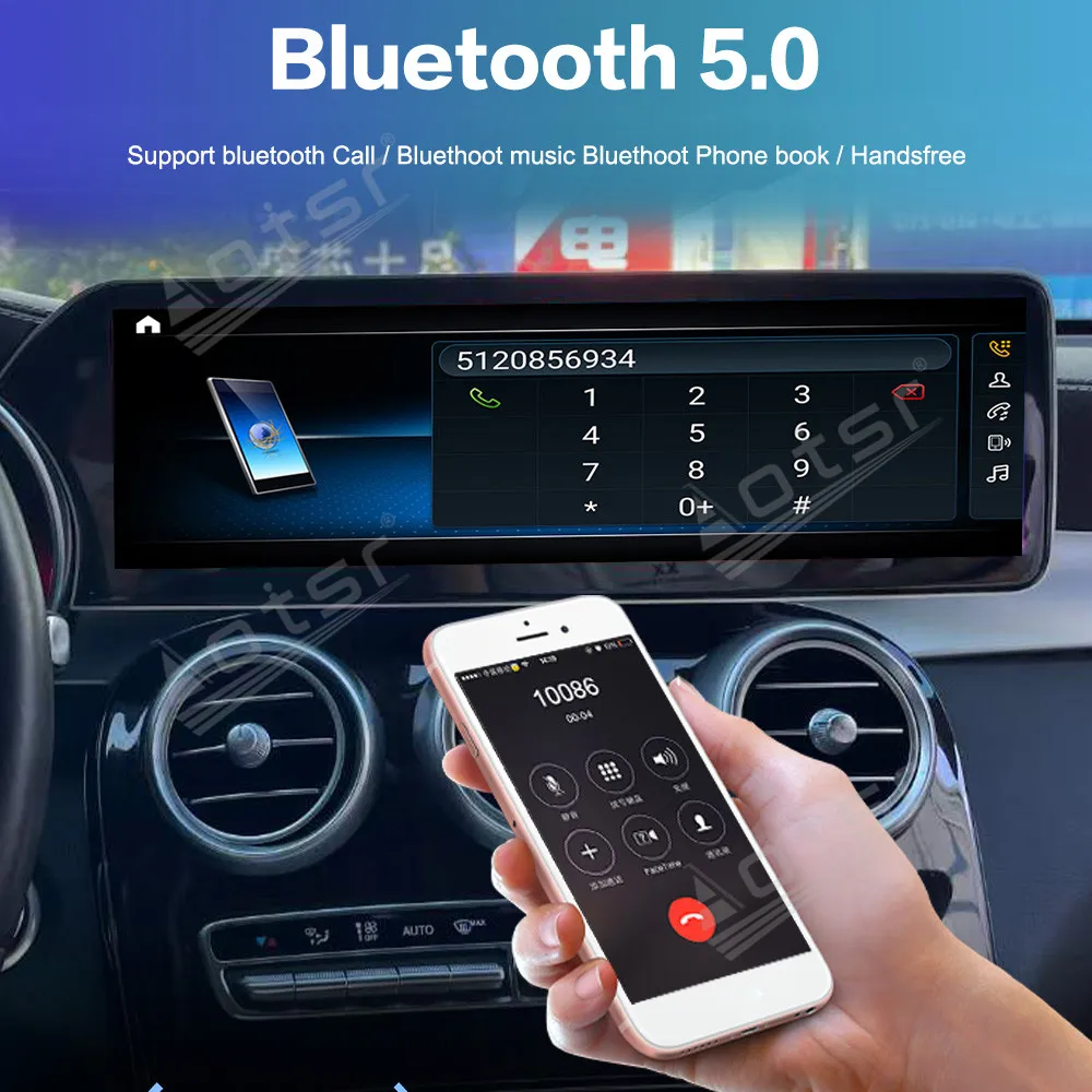 For Mercedes-Benz C/GLC/V W205 2015 - 2018 Android Car Radio 2Din Stereo Recevier Autoradio Multimedia Video Player GPS Navi