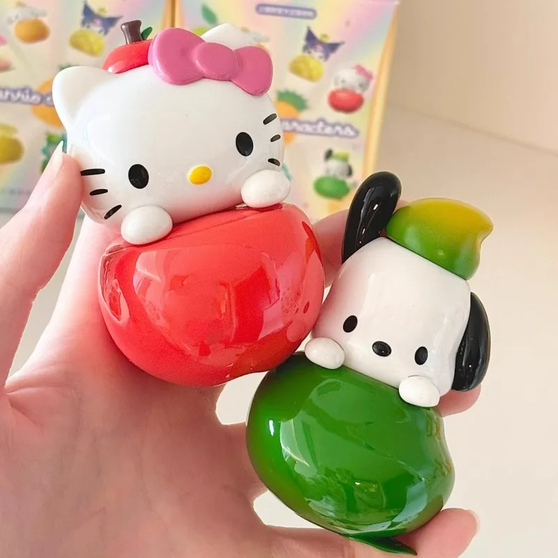 

Authentic Sanrio Fruit Heart Blind Box Kitty Cat Cinnamon Dog Pachat Dog Ugly Fish Desktop Ornaments Birthday Gifts