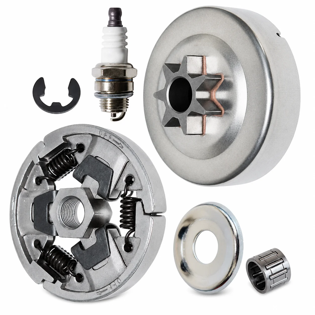 0.325 Clutch Drum Bearing Kit with Spark Plug for Stihl MS261 MS261C MS271 MS271C MS291 MS291C MS240 MS260 MS270 MS280 OEM Parts