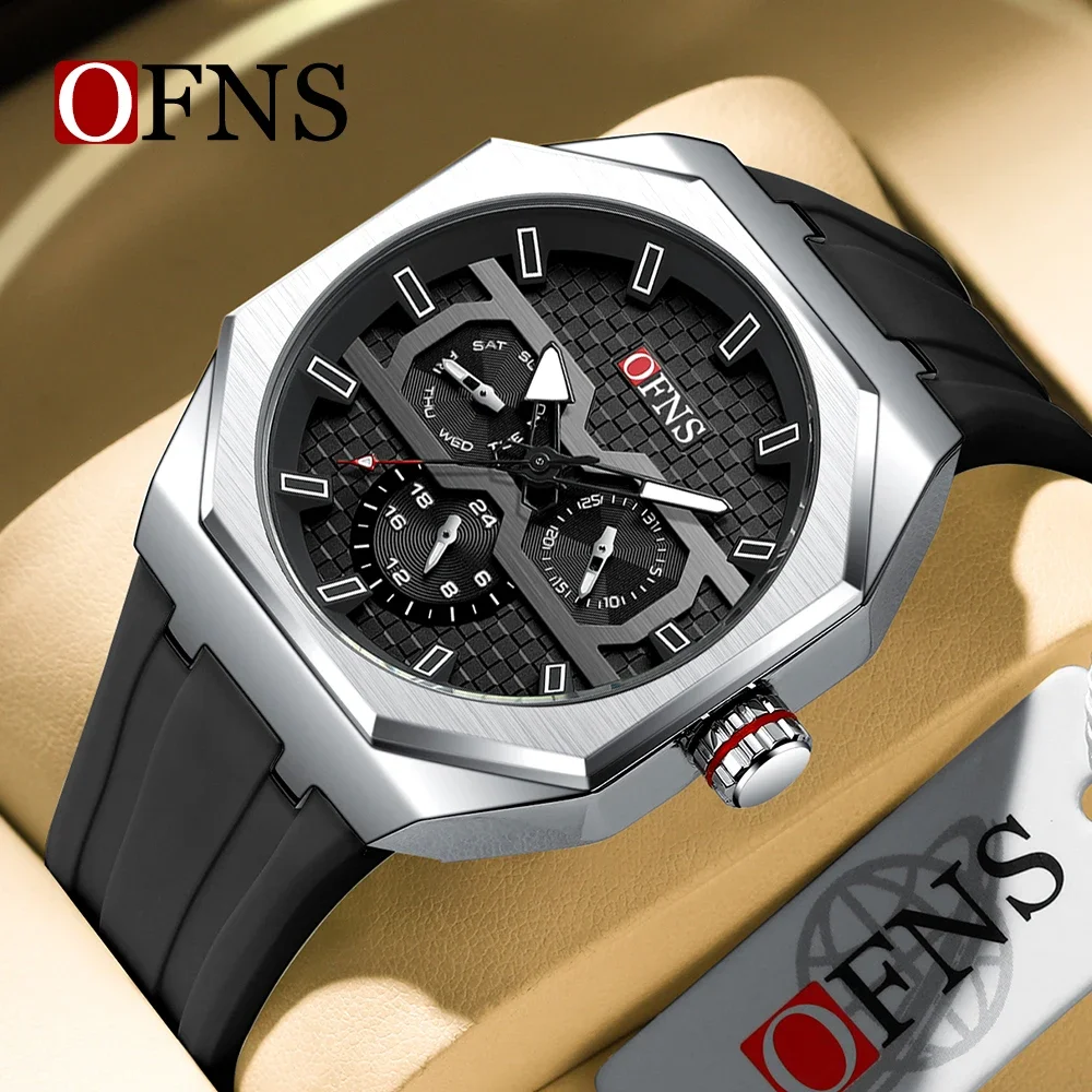 OFNS Top of the line 8023 New Quartz Watch Men's High Quality Stainless Steel Watch Waterproof Timing Men's Quartz Watch 2024