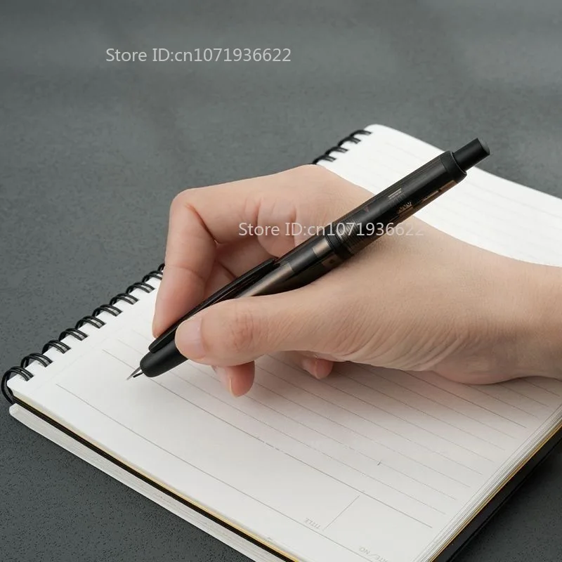Gładki pióro wieczne JINHAO 20 Press, wysuwane, stalówka EF F N, transparentne czarne pióro do pisania z konwerterem, artykuły szkolne i biurowe. — zdjęcie produktu 2