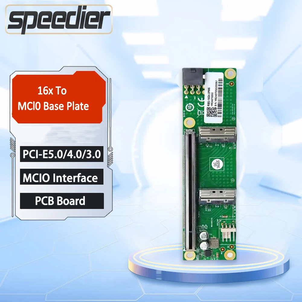 

Расширение PCIe 5.0 Baseplate 16x к MCIO Split Card Дискретная видеокарта, внешняя, расширение, адаптер для материнской платы сервера