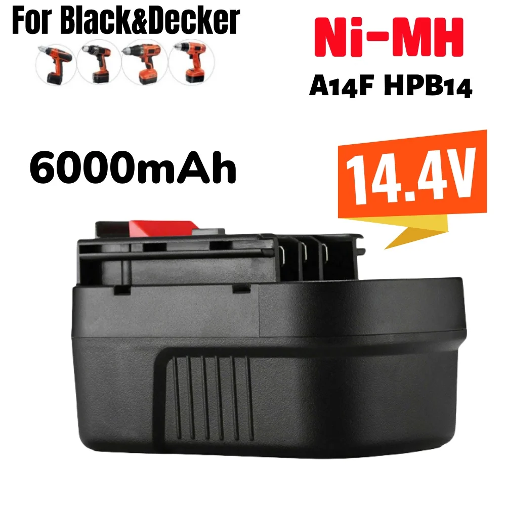 

Power Tool Batteries Black & Decker 14.4V 6.0Ah HPB14, 499936-34, 499936-35, A14 A144, A144EX A14F, B-8316, BD1444L, BPT1048