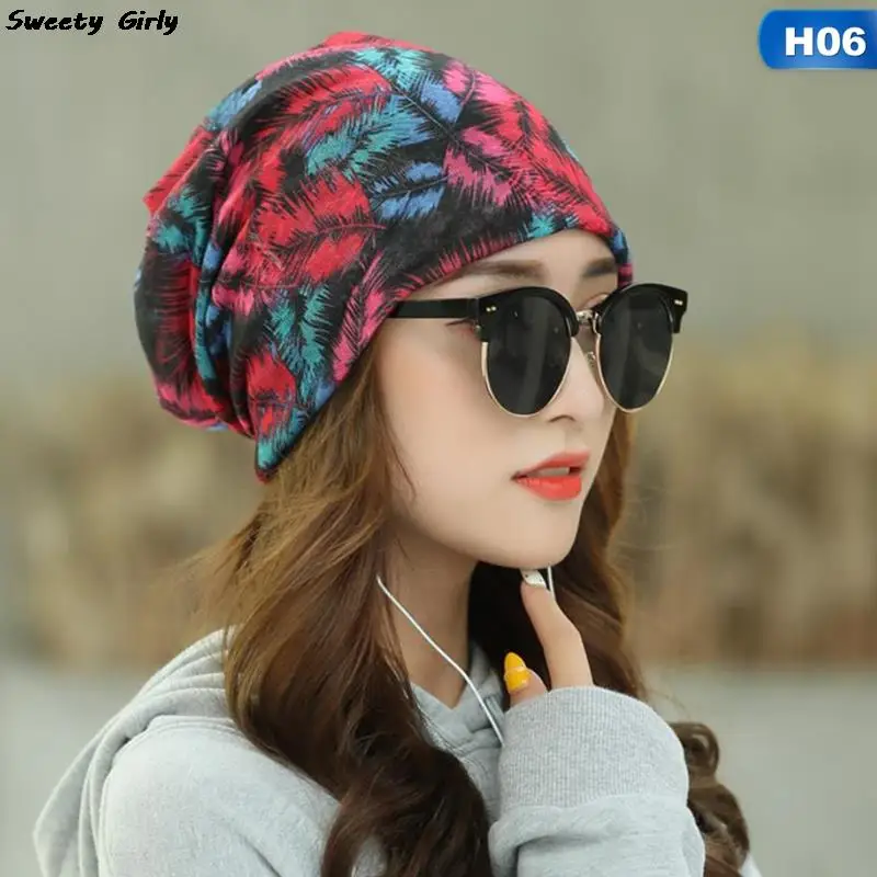 Slouchy Beanies Hat Exotic Knitting Skullies Scarf Hats Autumn Winter Soft Wool Pullover Pile Cap Maple Leaf Women Gorras