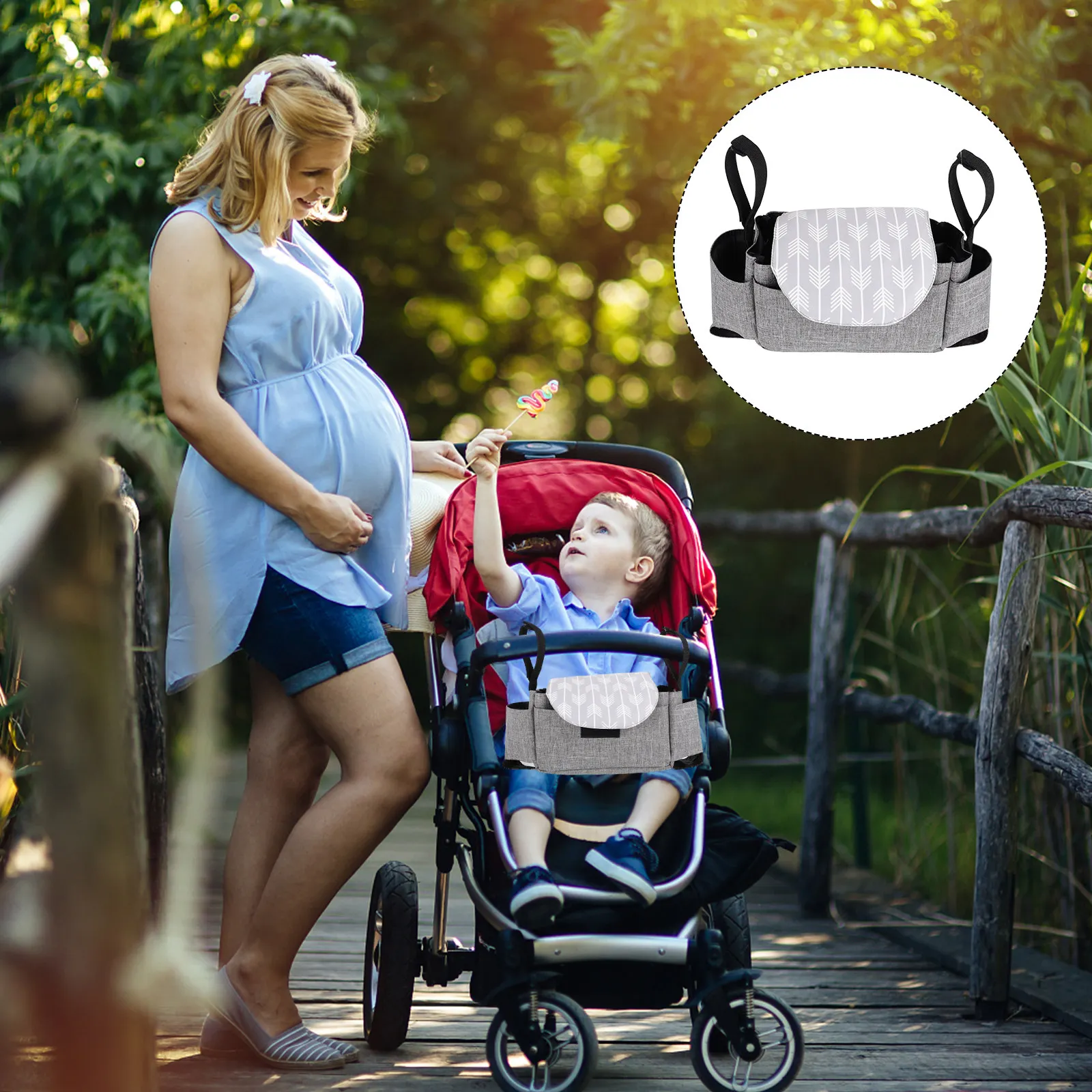 

Baby Stroller Organizer Large Capacity Hanging Storage Bag Diaper Bottle Holder Buggy Storage Pram Organizer Stroller Bag