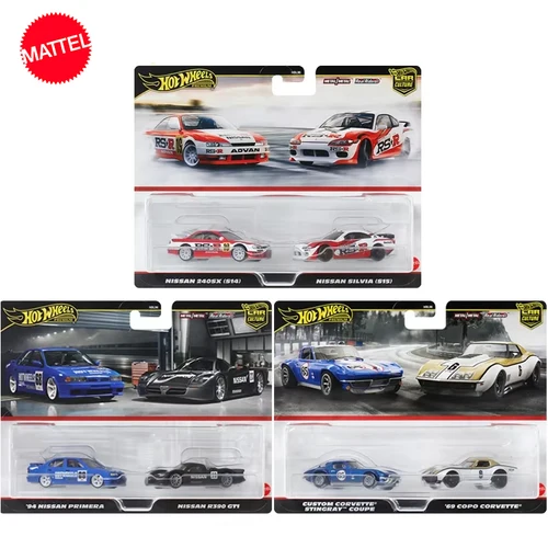 오리지널 핫 휠 프리미엄 자동차 문화 다이캐스트 닛산 240sx 및 실비아 차량 모델 장난감, 남아용 컬렉션 생일 선물 