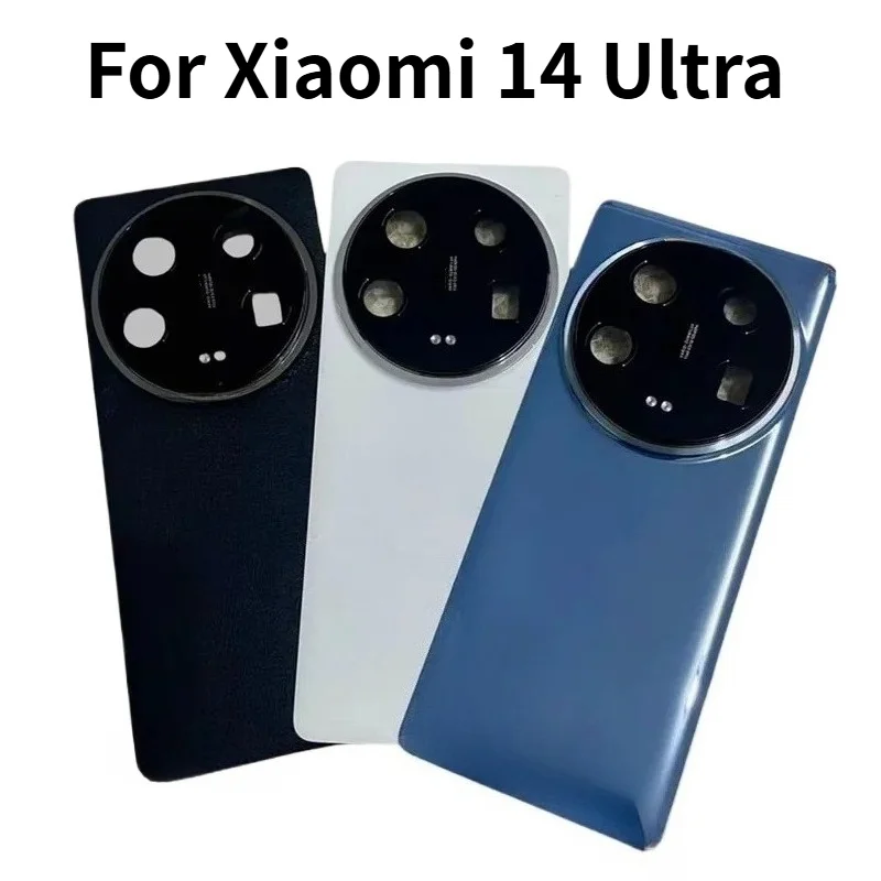 Battery Back Cover For Xiaomi 14 Ultra Mi 14Ultra Rear Housing Case Replace Phone Repair Spare Parts + Camera Lens