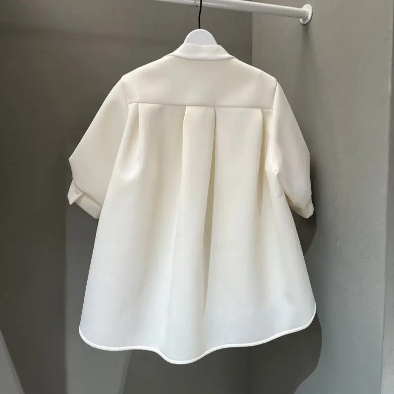 SAC spliced knitted cardigan loose casual short-sleeved jacket