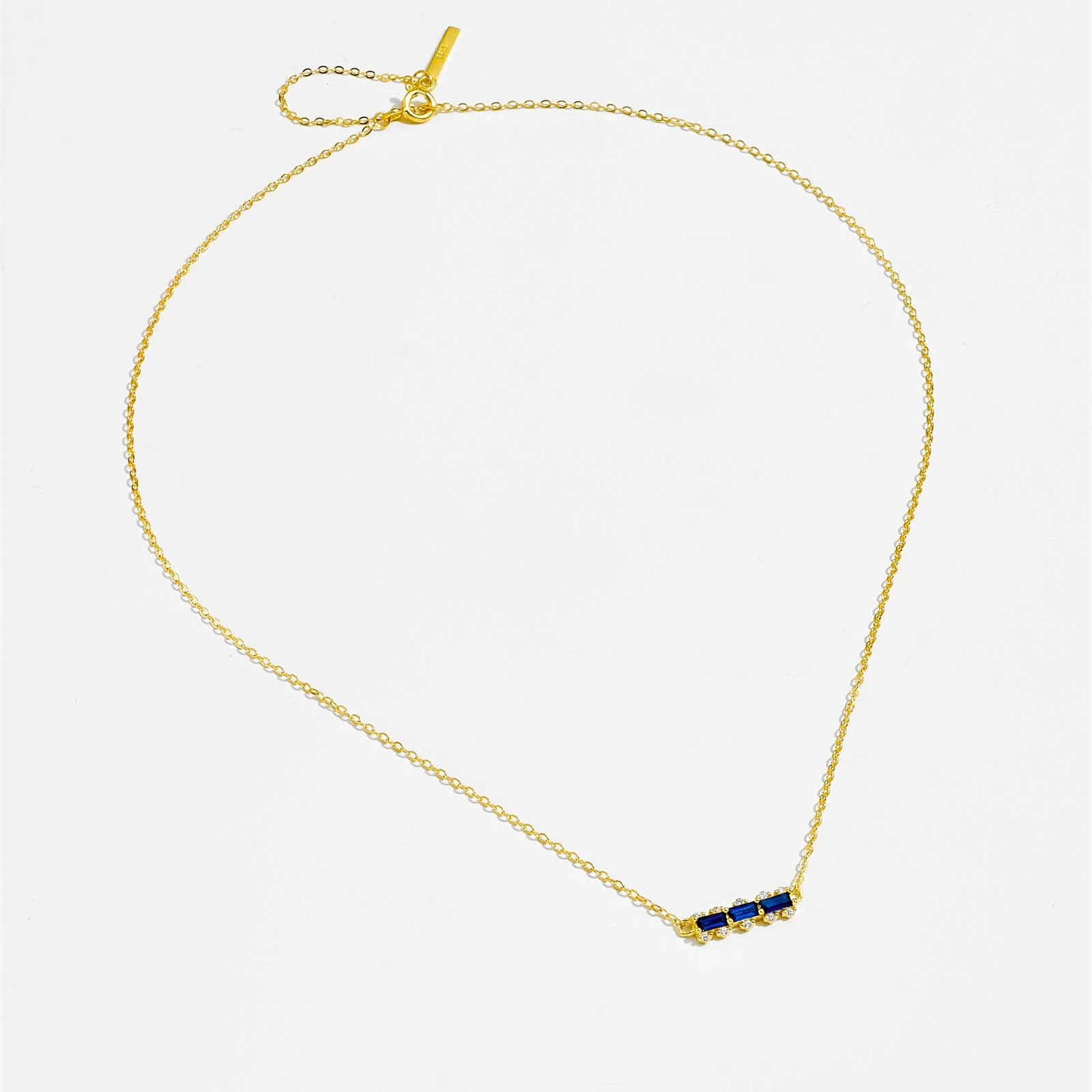 ANDYWEN 925 Sterling Silver Gold Sapphire Blue Line Pendant Women Winter Choker Necklace 2024 Party Rock Punk Jewels