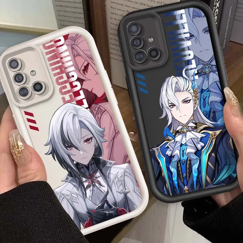 

G-Genshin Impact Anime Phone Case For Samsung A71 A52 A51 A34 A33 A22 A16 A15 A13 A04 A06 Note 20 Ultra 5G Eye Ladder