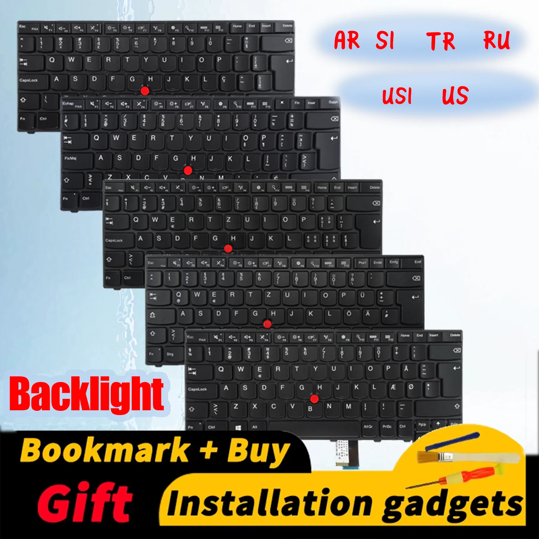 

Russian Slovenia Turkish Australia Arabic US for Lenovo ThinkPad T440/T440s/T440P/T450/T460/L440/L450/L460/L470 backlit keyboard