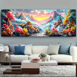 Large 5D Diamond Painting Flowers Forest Mountain Landscape Art Diamond DIY Full Square Round Drill Cross Stitch Mosaic Picture