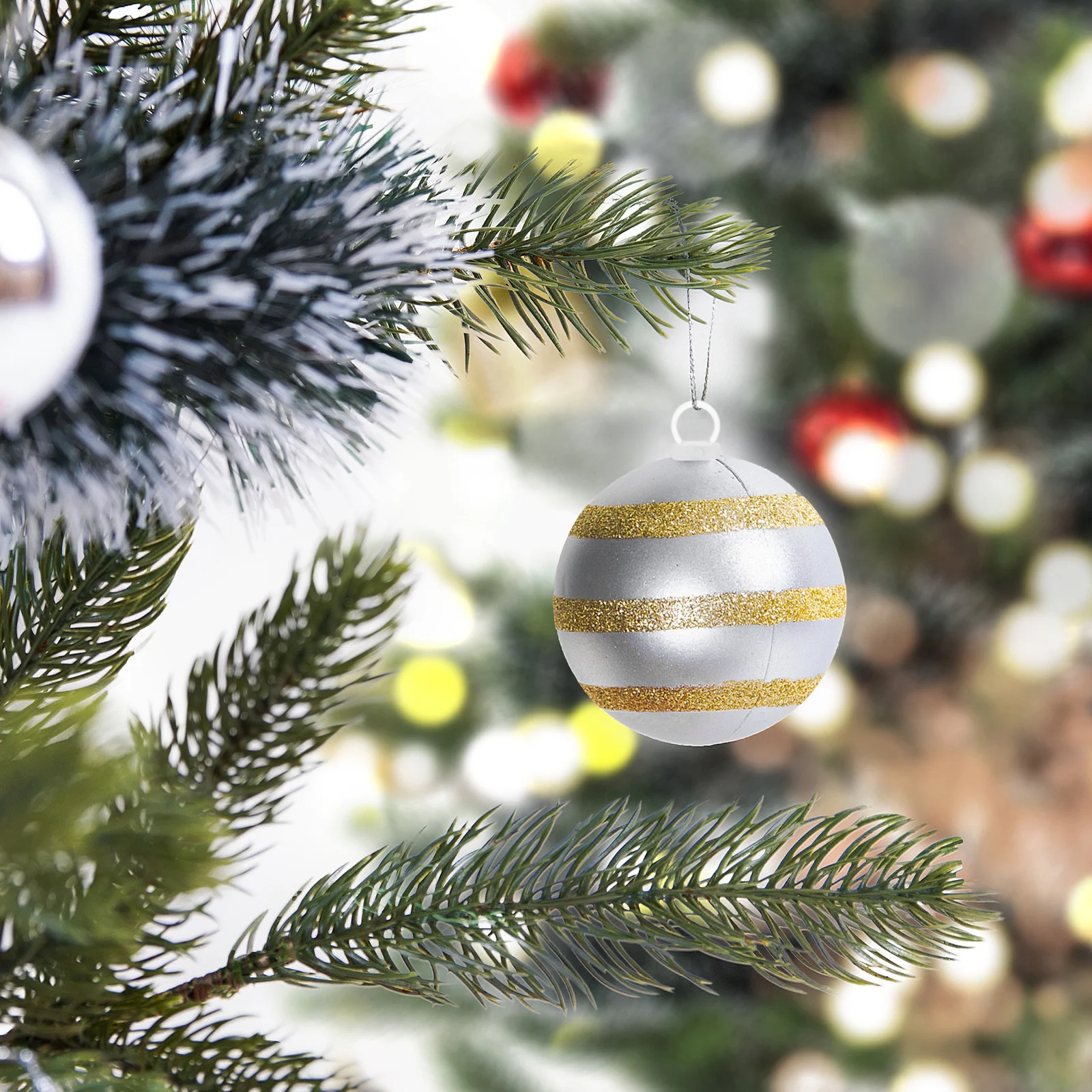 

100Pcs Foam Ball Caps Creative Balls Accessory Hanging Pendants Holder for Christmas Tree Decorations DIY Ornaments Set