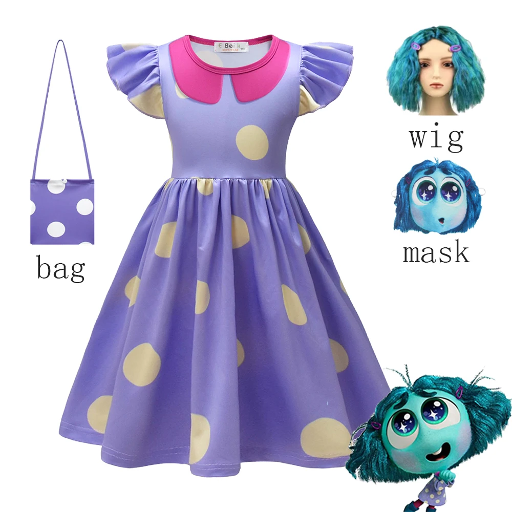 NEW Movie Out2 Envy Cosplay Costume Children Girls Tutu Dress+wig+bag+mask Set Envy Costume Halloween Party Gifts Suits for Kids