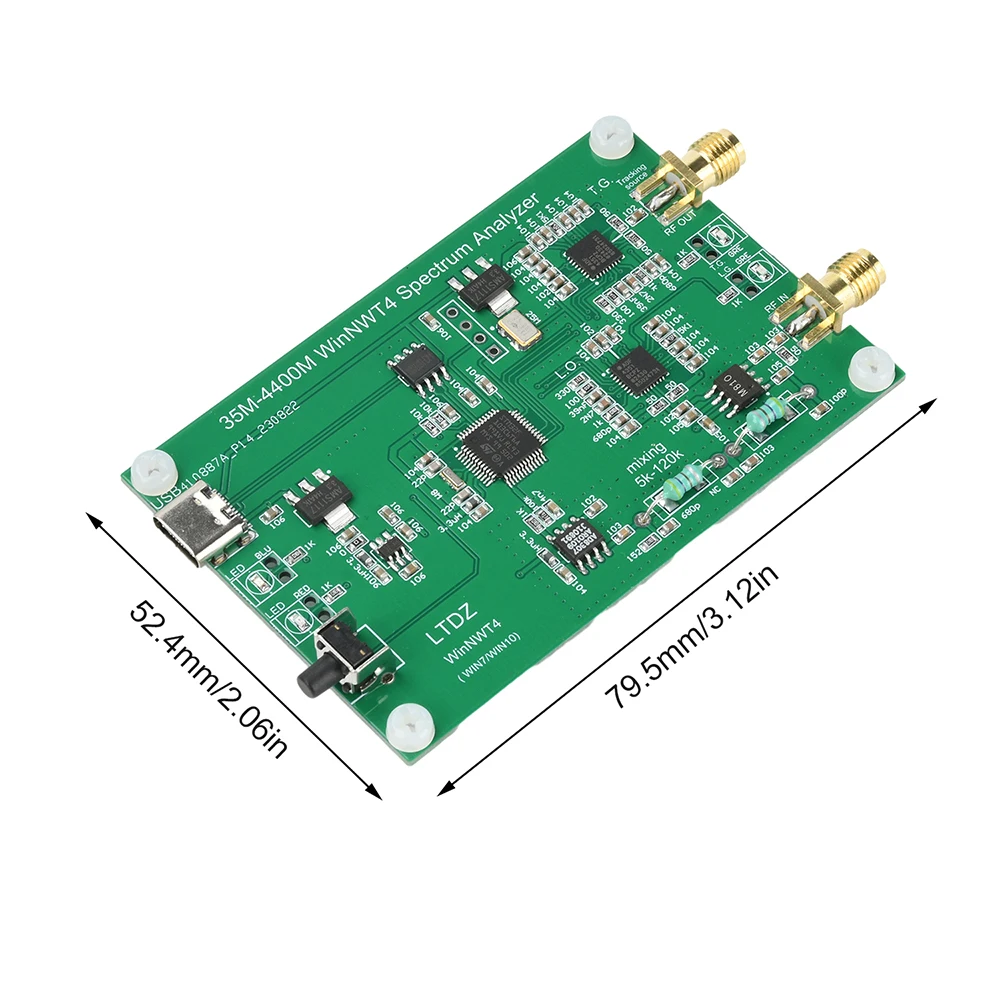 35mHz-4400mHz Spectrum Analyzer USB LTDZ_35M-4400M Spectrum Signal Source RF Frequency Domain Analysis Tool Sweep Bandwidth
