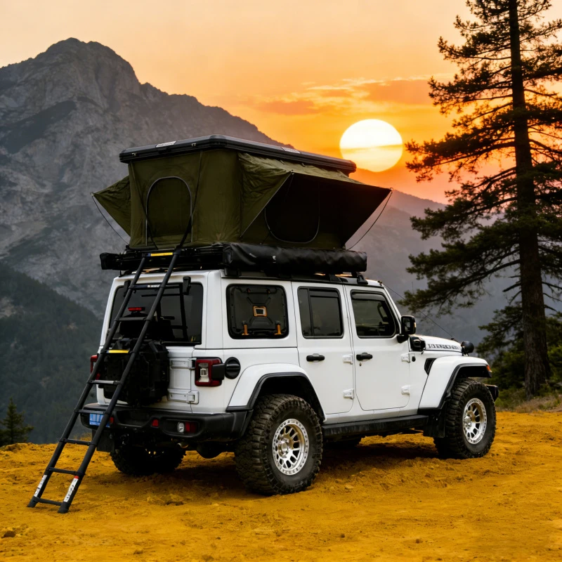 Automatic Folding Rooftop Tent Waterproof Heat Insulation SUV Offroad Camping