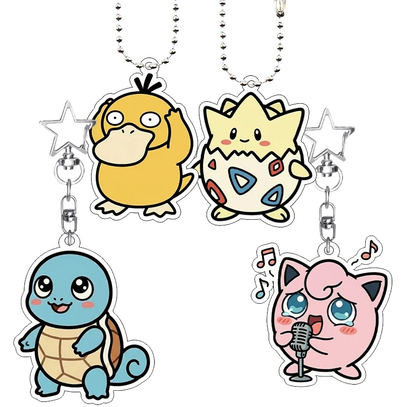 

Акриловый брелок с персонажами аниме: Джигглипуф, Тогепи, Сквиртл, Псайдак. Милые аксессуары, подвеска для рюкзака, подарки, игрушки.