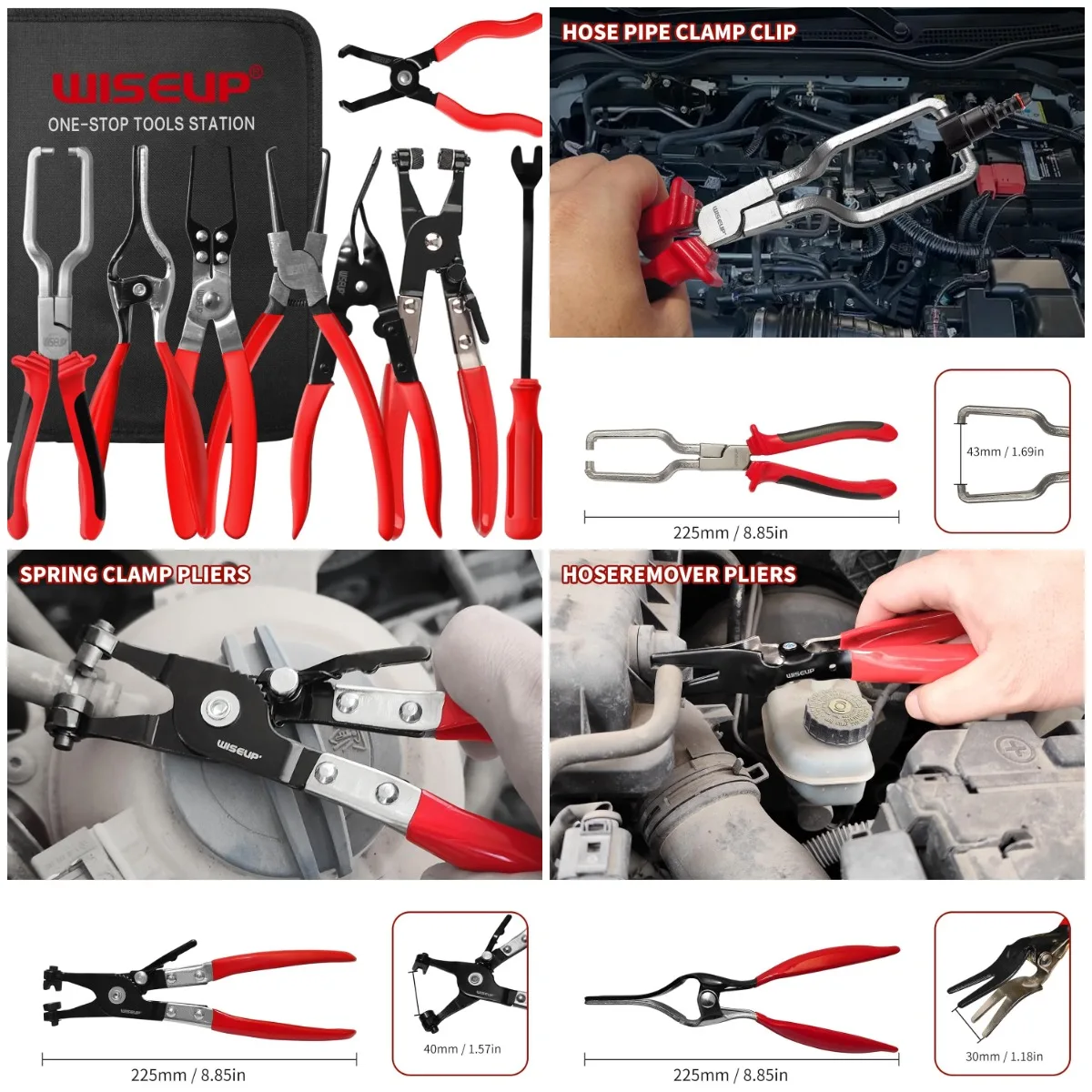 

8-Piece Fuel Line Tool Set: Disconnect, Pliers, Relay Puller & Clip Remover