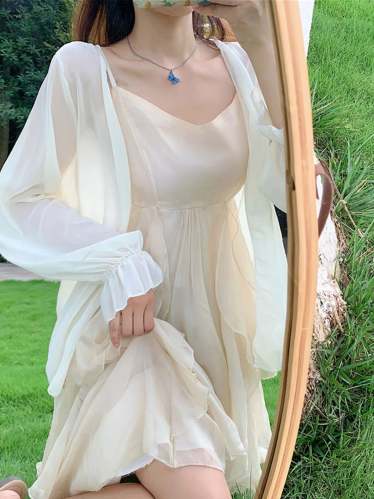 

Fashionable Long Sleeve Chiffon Sun Protection Women's Summer New Air Conditioning Cover up Stylish Anti-Aging Thin Cardigan ...