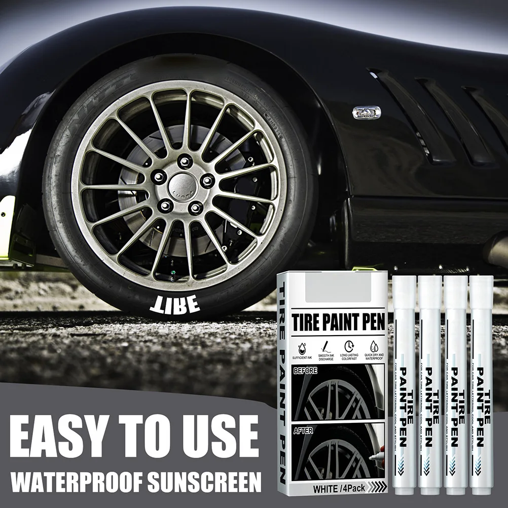 قلم تحديد أبيض بتغطية قوية لإطارات السيارة، قلم تتبع جرافيتي، صمام مبتكر، كتابة سلسة للحياة اليومية للطلاب