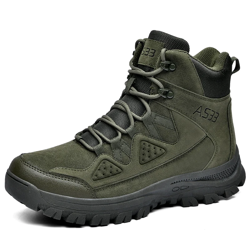 Men's High-top Tactical Boots, Breathable Combat Training Boots, Large Size Non-slip Durable Outdoor Hiking Boots