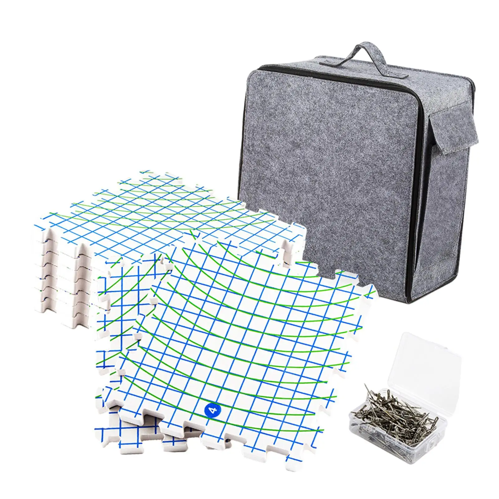 Blocking Mat Pegboard with T Pins for Knitting Crochet Board Kit Beginner Knitting Accessories Tool