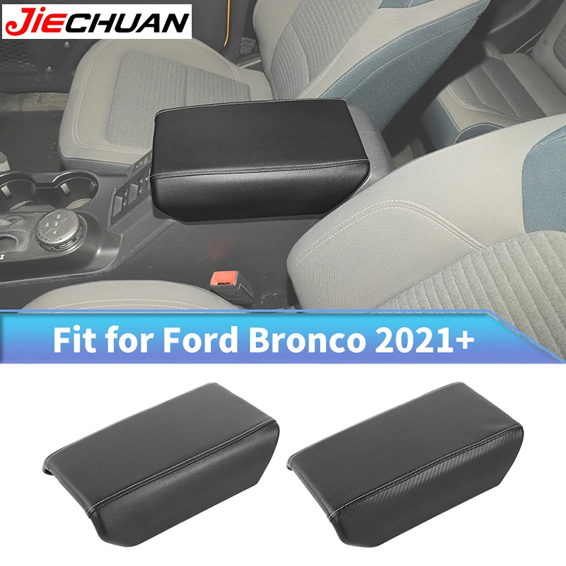 

JIECHUAN Car Central Armrest Box Decoration Panel Leather Interior Accessories Fit For Ford Bronco 2021 2022 2023 2024 2025 UP
