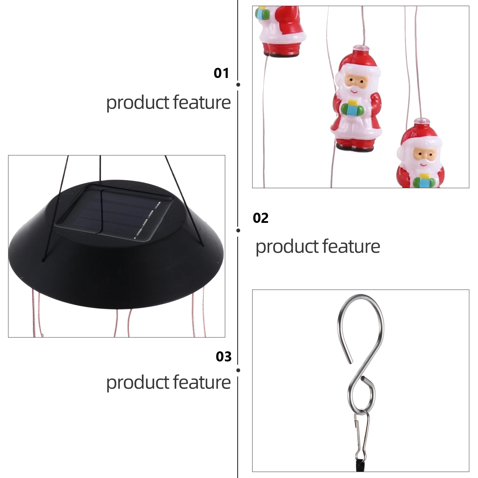 

1Pc Solar Powered Durable Christmas Santa Decor Light Outdoor Waterproof Garden Lanterns