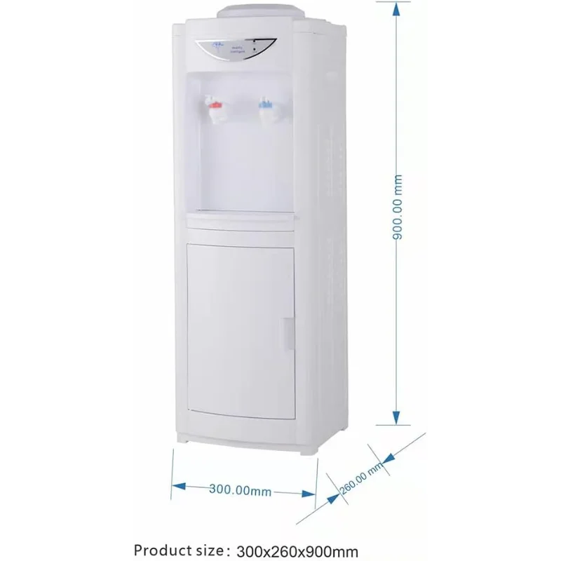 냉온수 탑로딩 정수기, 5갤런 물통, 어린이 안전 잠금 장치, 탈착식 물받이 및 수납장 포함
