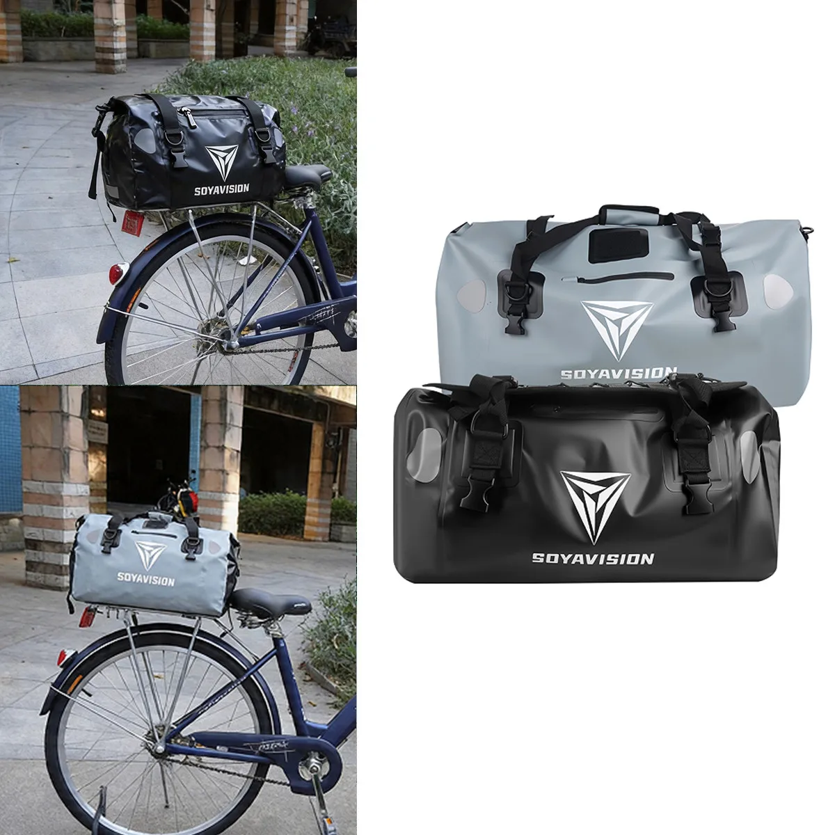

Cycling Bicycle Bike Rear Seat Trunk Bag 20L Panniers Reflective Rear Bag Waterproof MTB Bike Storage Bag Travel Luggage Carrier