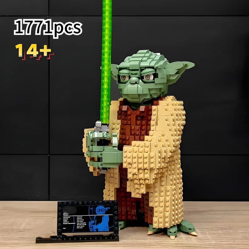 Blocs de construction UCS 75255 Jedi Master Yoda, 1771 pièces, sabre laser, jouets de bataille spatiale pour enfants et adultes, cadeaux d'anniversaire pour garçons