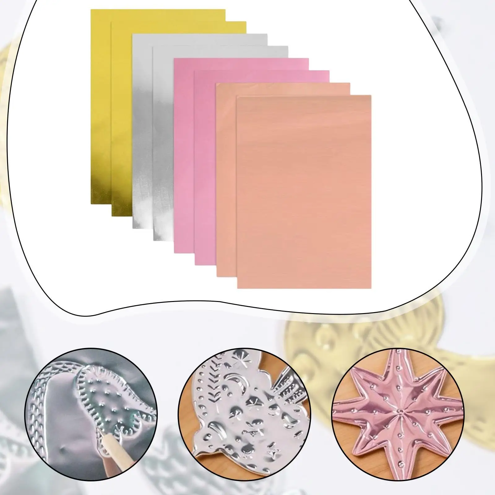 

Multicolor Metallic Foil Board Aluminum Cardstock Paper for Party Decor Crafting Supplies and Gift Wrapping