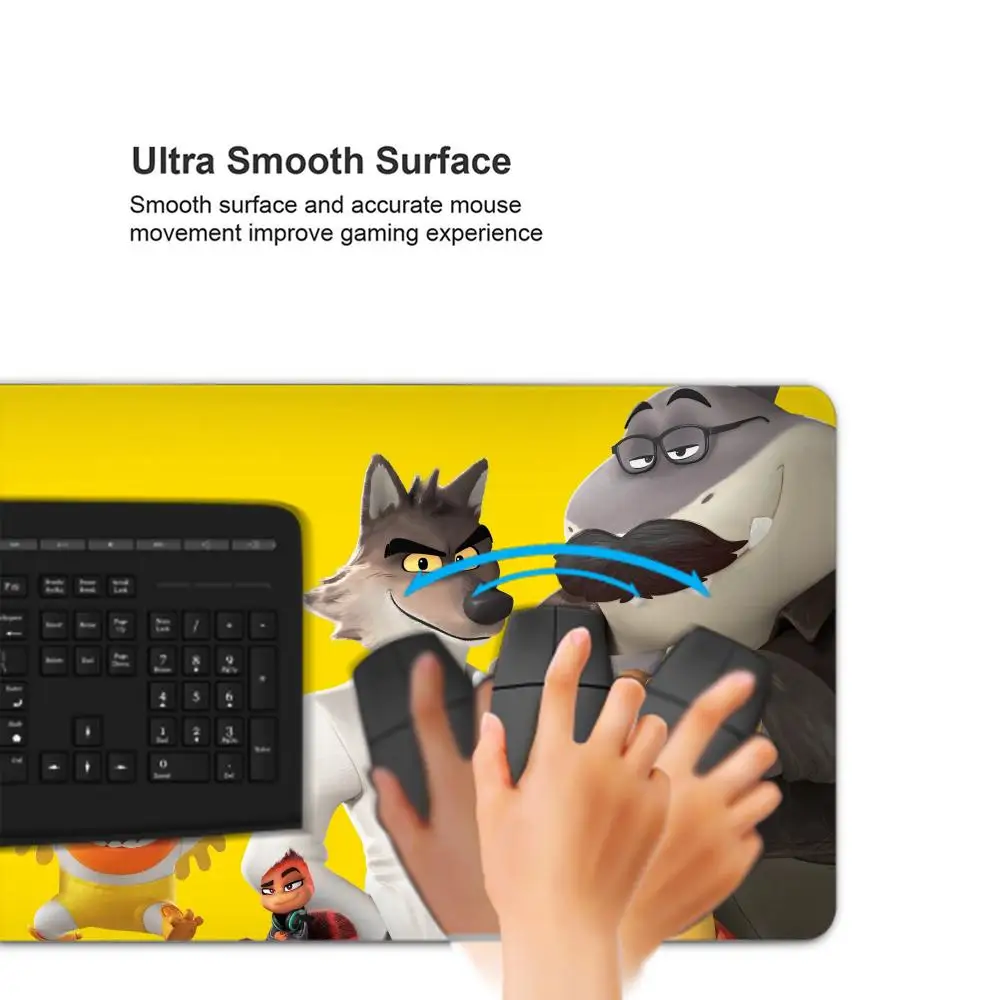 B-Bad Guys Cartoon-patterned Non-slip Rubber Mouse Pad & Keyboard Pad - PC Accessory for OfficeDesk Use