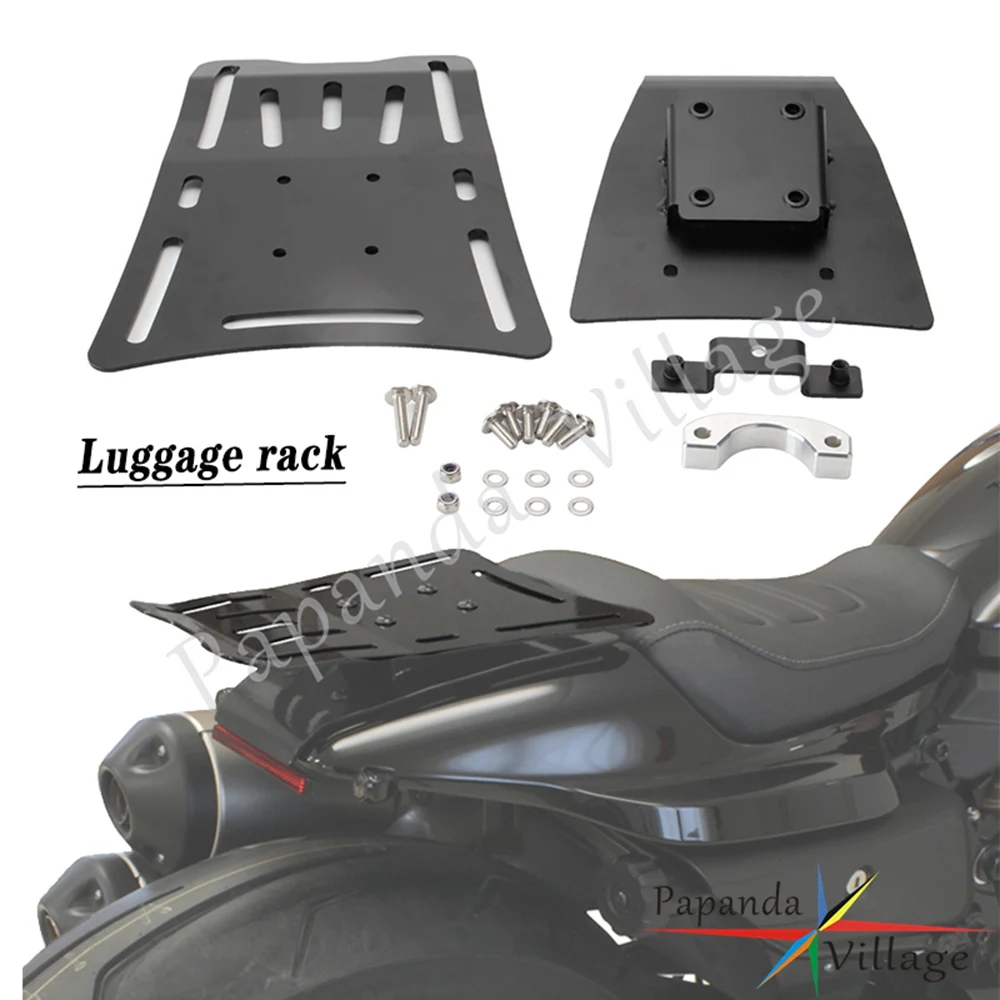 

For Sportster S Accessories RH1250S RH 1250 Sportster1250 2021-22 Motorcycle Aluminum Black Rear Luggage Rack 2022 Support Shelf