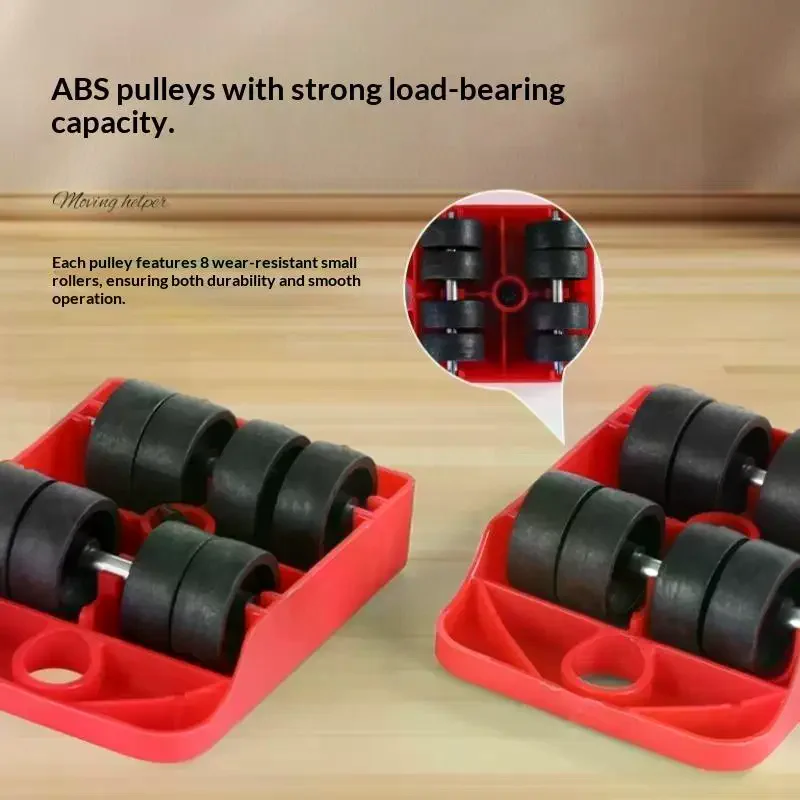 5Pcs Lifting Moving Stuffs Helper Heavy Duty Furniture Casters Furniture Helper Washing Machine Refrigerator Transport Tool