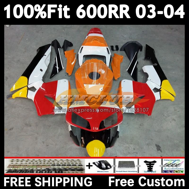 

OEM Fairing For HONDA CBR 600 CC 600RR 600F5 600CC F5 58No.8 CBR600 RR Repsol red CBR600RR 03 04 CBR600F5 2003 2004 Injection