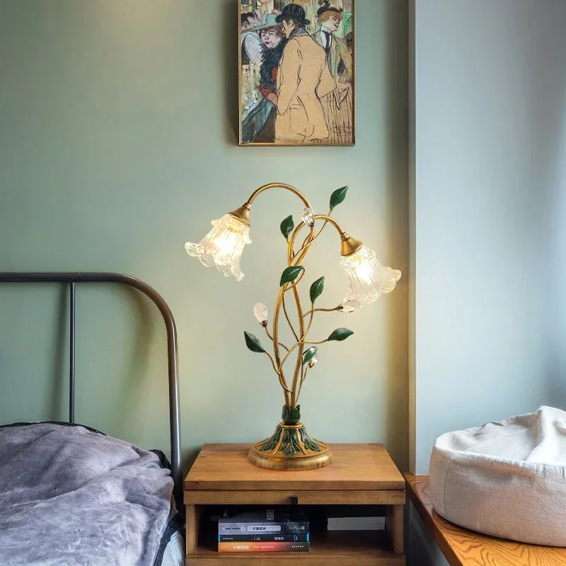 VIOLET Contemporary Table Lamp French Pastoral LED Creative Flower Living Room Bedroom And Study Home Decoration Desk Lamp