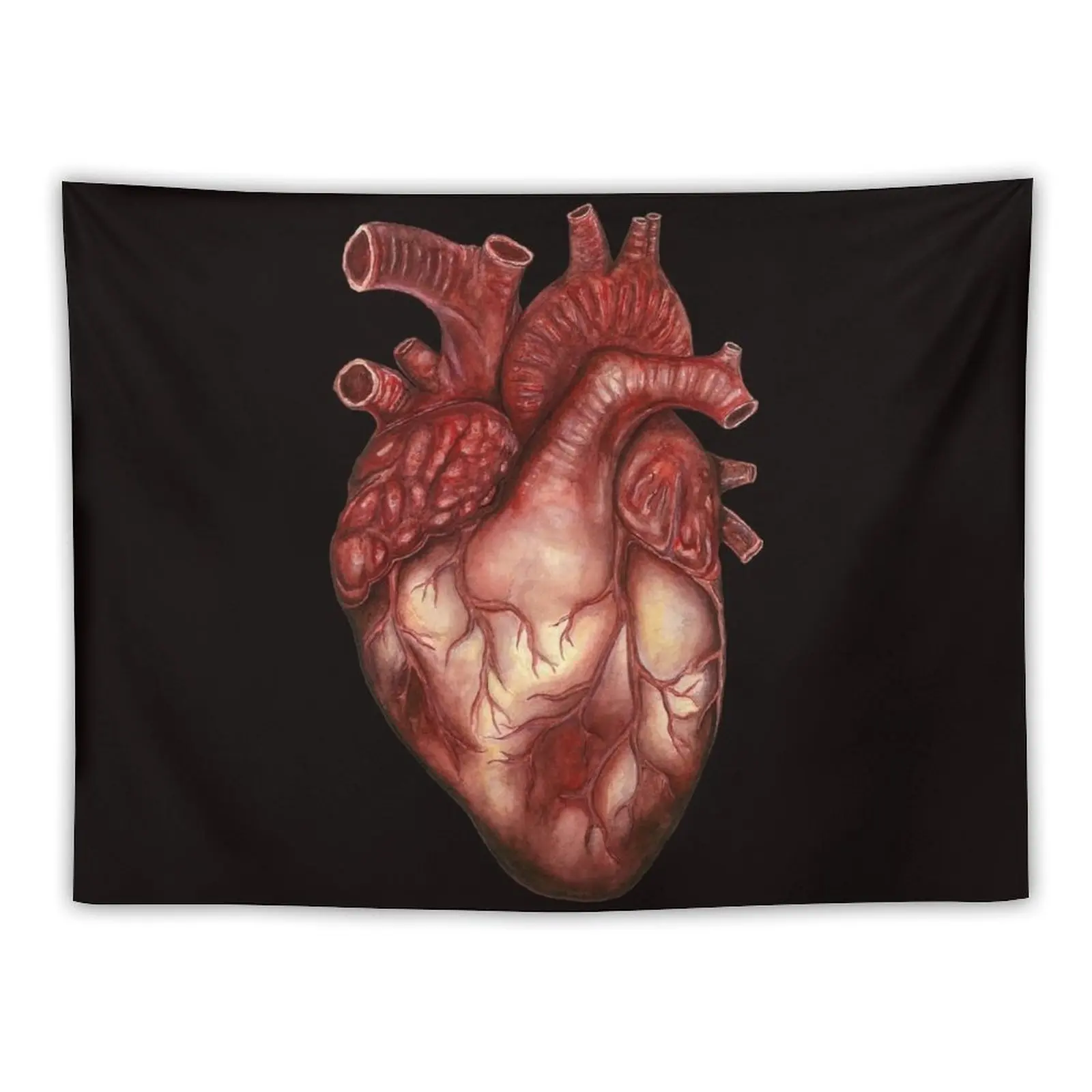 

Human Heart Anatomy: Anatomical Art, Watercolor Doctor Black Halloween Gift Tapestry Custom Tapestry