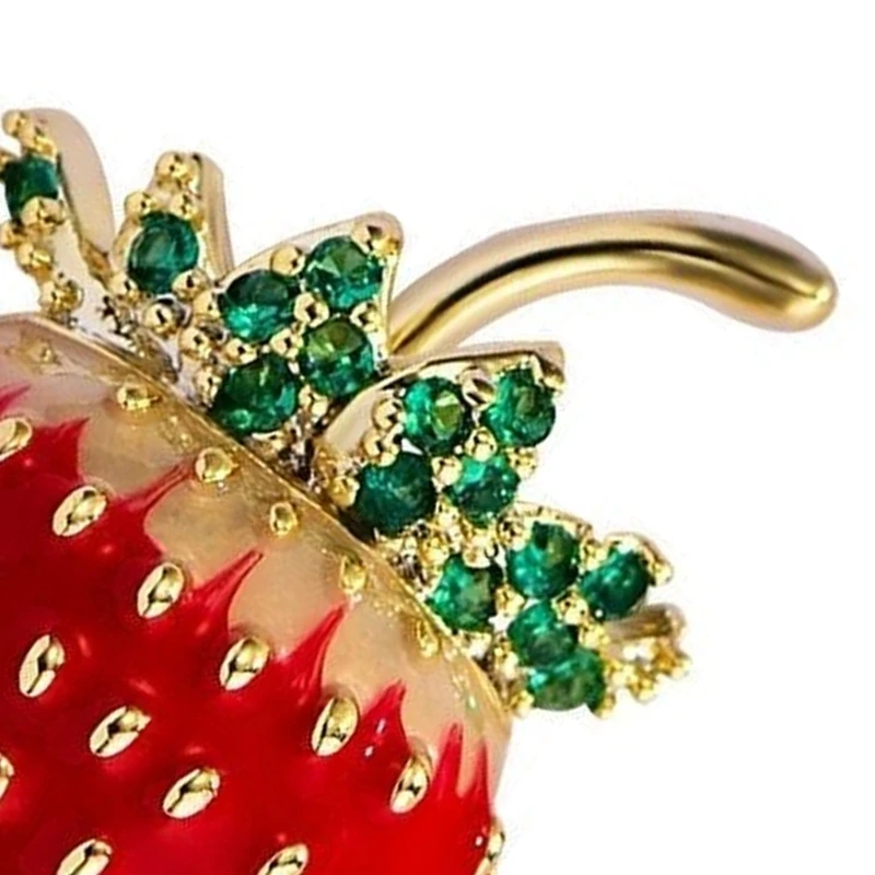 Delicate Alloy Strawberry Pin Elegant Nonslip Closure Versatile Outfit Enhancer Gift E0BF