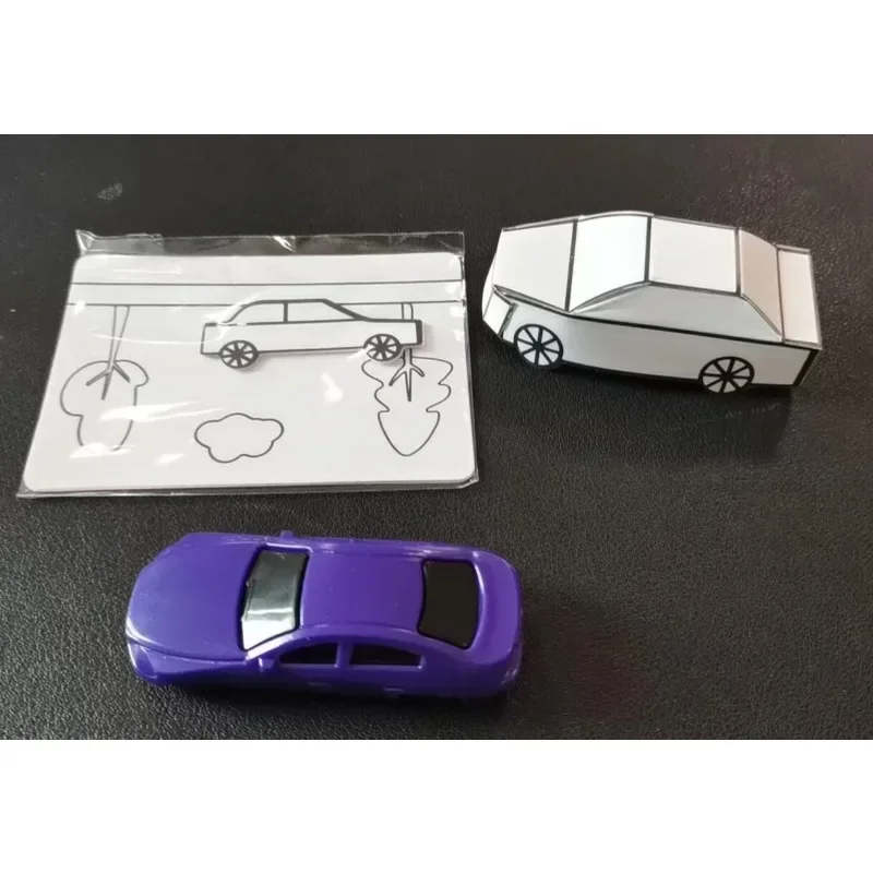 Appearing Car by Hyde Ren Close Up Magic Tricks Card to Paper Car Magician Street Illusions Gimmicks Mentalism Props Funny Kids