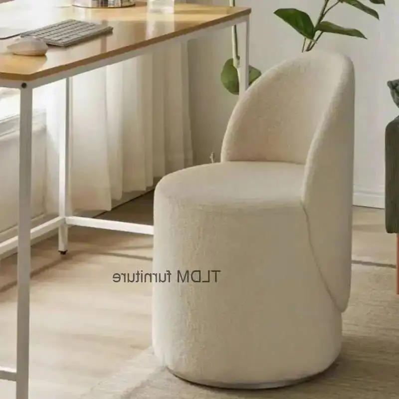 

Современный кожаный европейский табурет Estar для спальни, кухни, гостиной, белый круглый стул, мебель для комнаты