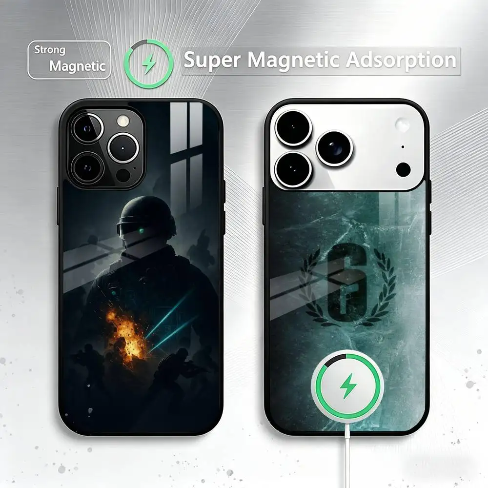 

R-Rainbow Six Siege Graphica Phone Case For iPhone17,16,15,14,13,12,11 Plus,Pro Magnetic with Magsafe Wireless Charging