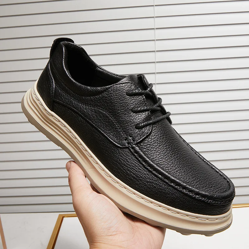 

Luxury Brand Spring Summer Lofers for Men Solid Color Fashion Casual Leather Shoes Man Soft Sole Anti-slip Designer Male Shoes