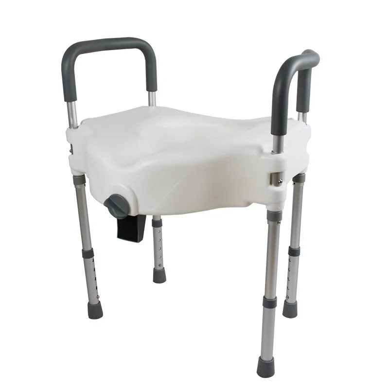 Aluminum Alloy Toilet Height Increaser With Armrests Safety Frame Raised Toilet Seat Stand Up Aid