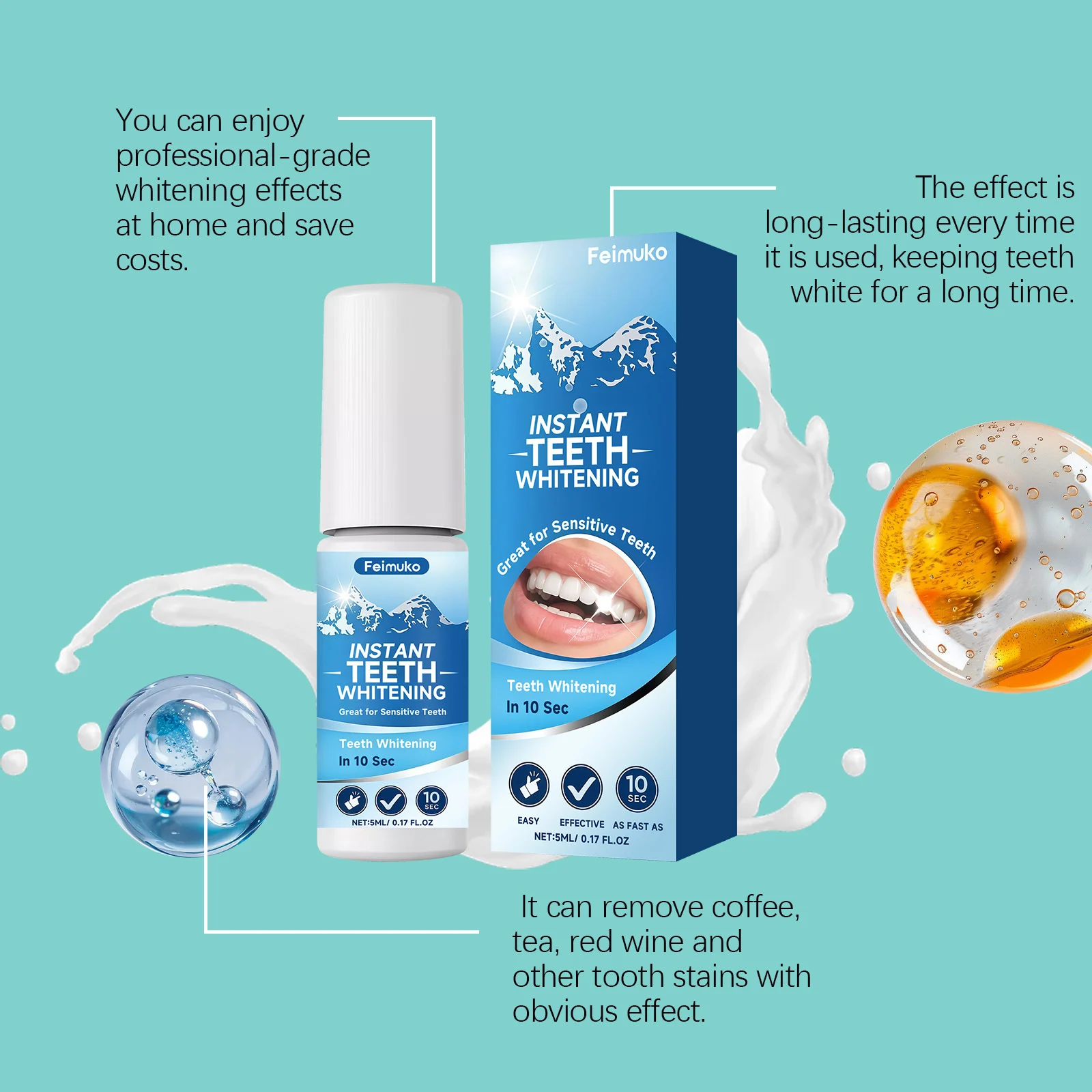Teeth Whitening Paint Deeply Cleansing Teeth Stains Reduce Pigmentation Restore Natural Tooth Color Tooth Hygiene Care Tools 5ml