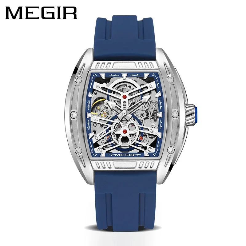 MEGIR 8601 Fashion Men Automatic Mechanical Watches Skeleton Luxury Luminous Waterproof Casual Wristwatches for Man Reloj Hombre