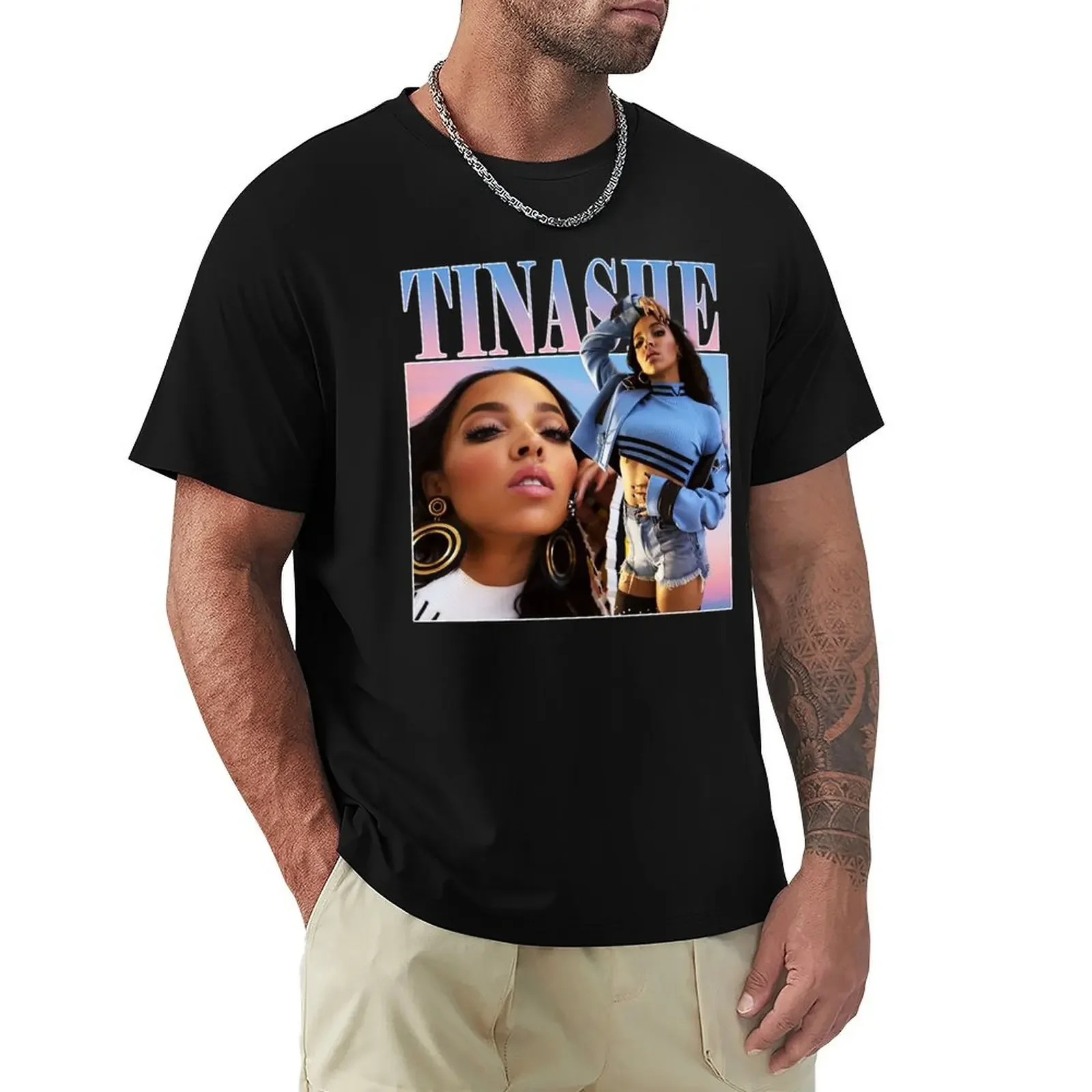 

Tinashe T-shirt sports fans plain Men's cotton t-shirt